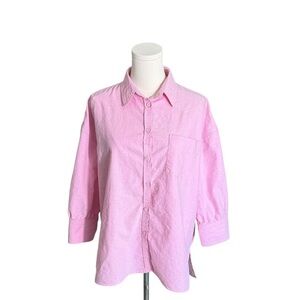 Pomander Place - Pink Casual Button Down Shirt Sz L